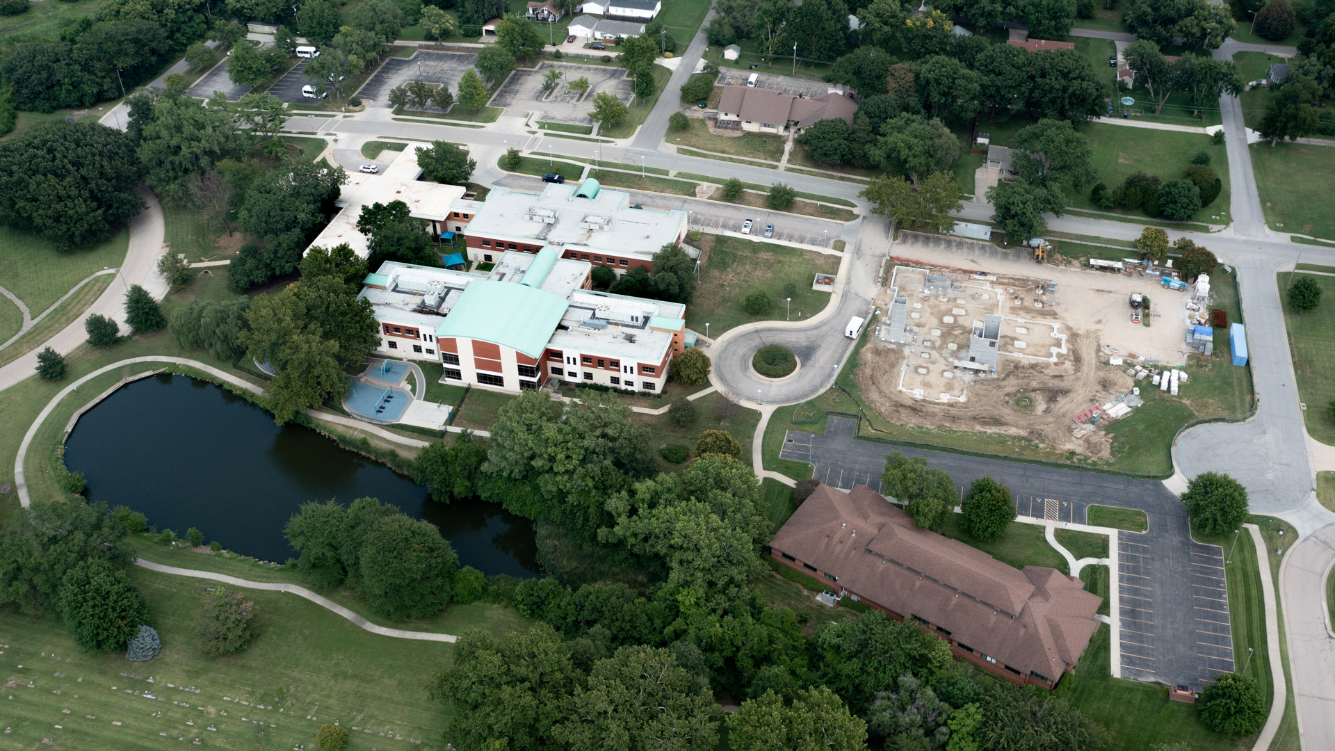 arial view of family services building